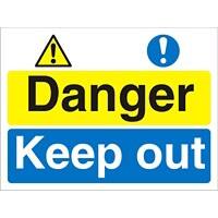 Warning Sign Keep Out Fluted Board 30 x 40 cm
