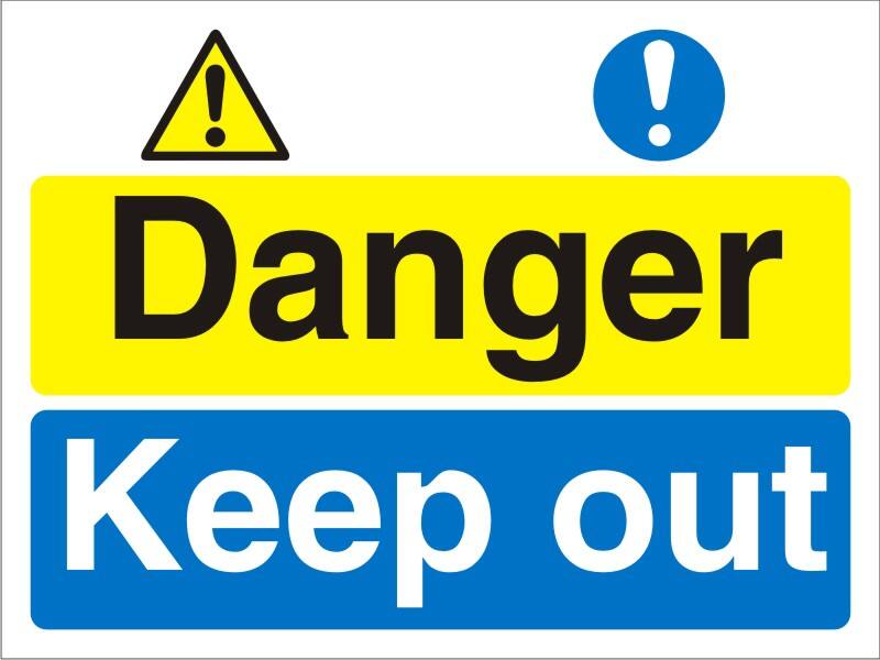 Warning Sign Keep Out Freestanding PVC (Polyvinyl Chloride) 30 x 40 cm