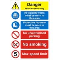 Warning Sign Vehicles Reversing Plastic 60 x 40 cm