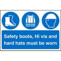 Mandatory Sign Safety Boots Adhesive Plastic 40 x 60 cm