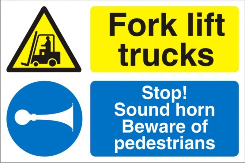 Mandatory Sign Fork Lift Adhesive Plastic 40 x 60 cm