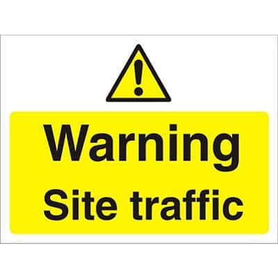 Warning Sign Site Traffic Fluted Board 45 x 60 cm