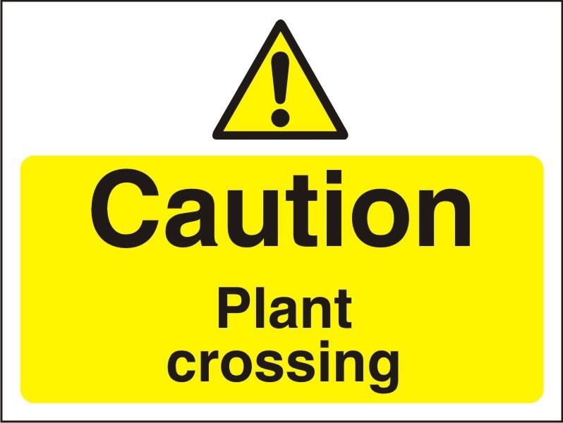 Warning Sign Plant Crossing Freestanding Corrugated Board 45 x 60 cm