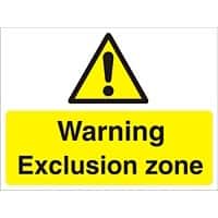 Warning Sign Exclusion Zone Freestanding Corrugated Board 45 x 60 cm