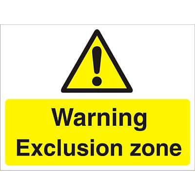 Warning Sign Exclusion Zone Fluted Board 45 x 60 cm