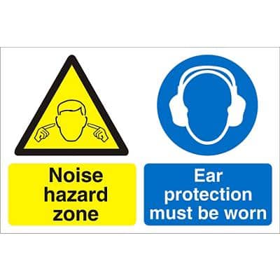 Warning Sign Noise Hazard Fluted Board 30 x 40 cm