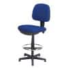 Realspace Permanent Contact Swivel Chair with Adjustable Seat Draftsman Fabric Blue