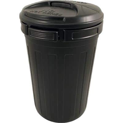 Bentley Plastic Bin With Lid 80L 47 x 35 x 70cm Black