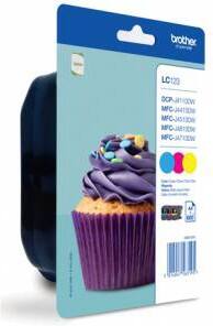 BROTHER Ink Cartridge LC-123RBWBP Cyan, Magenta, Yellow LC123