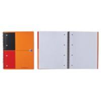 OXFORD Notebook International A4+ Ruled Spiral Bound PP (Polypropylene) Hardback Orange Perforated 160 Pages 80 Sheets