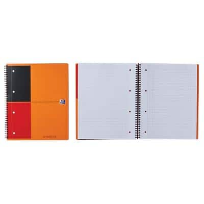 Oxford International A4+ Wirebound Orange Poly Cover Active Notebook Ruled 160 Pages