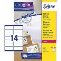 AVERY Zweckform UltraGrip Address Labels L7163-100 adhesive A4 White 99.1 x 38.1 mm 100 Sheets of 14 Labels