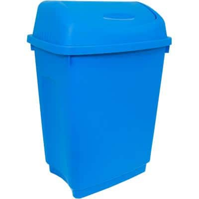 Bentley Swing Top Waste Bin 50L Plastic Blue 45 x 32 x 63 cm