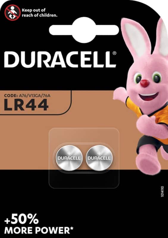 Duracell Button Cell LR44B2 Batteries LR44/A76/V13GA/76A 1.5V Alkaline Pack of 2