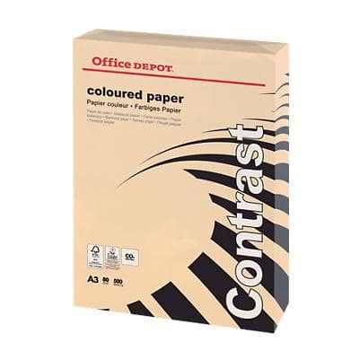 Office Depot Coloured Paper A3 80gsm Salmon Pink 500 Sheets