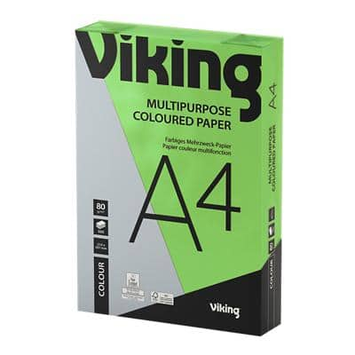 Viking A4 Coloured Paper Green 80 gsm Smooth 500 Sheets