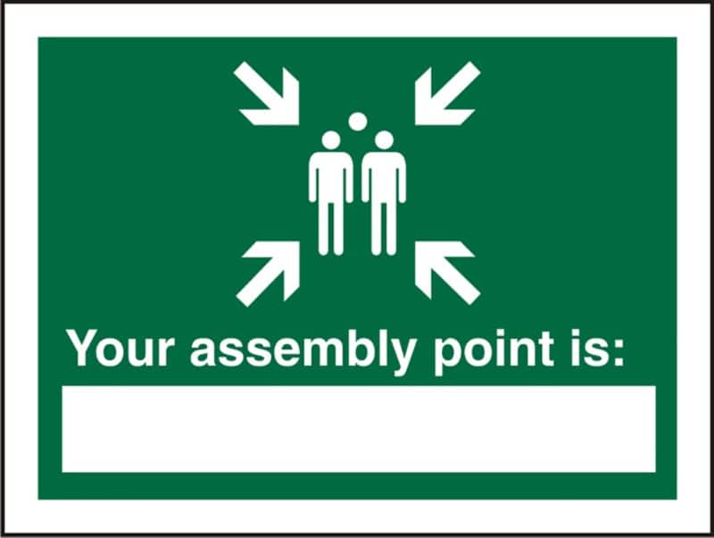 Sign Assembly Point Wall Mounted PVC (Polyvinyl Chloride) 15 x 20 cm