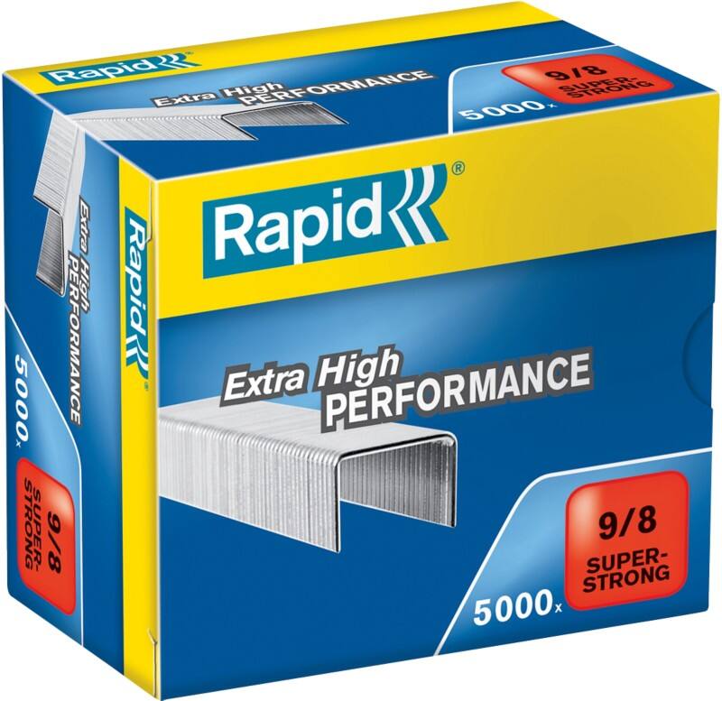 Rapid Super Strong Staples 24871000 40 Sheets Silver 9/8 Steel Pack of 5000
