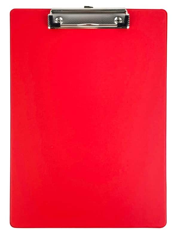 Viking Clipboard A4, Foolscap Cardboard, Plastic Red Portrait