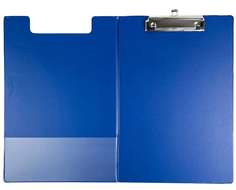 Viking Foldover Clipboard A4, Foolscap Plastic Blue Portrait