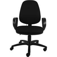 Energi-24 Office Chair Basic Tilt Fabric Fixed Armrest Height-adjustable Seat Black 150 kg Air Support
