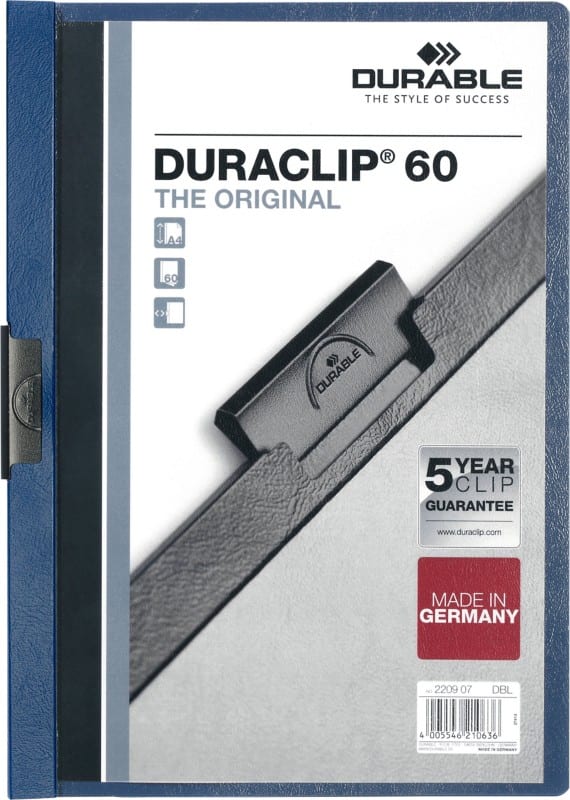 DURABLE DURACLIP Clip File 60 Sheets A4 Blue