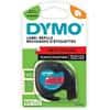 Dymo LT S0721630 / 91203 Authentic LetraTag Label Tape Self Adhesive Black Print on Red 12 mm x 4m