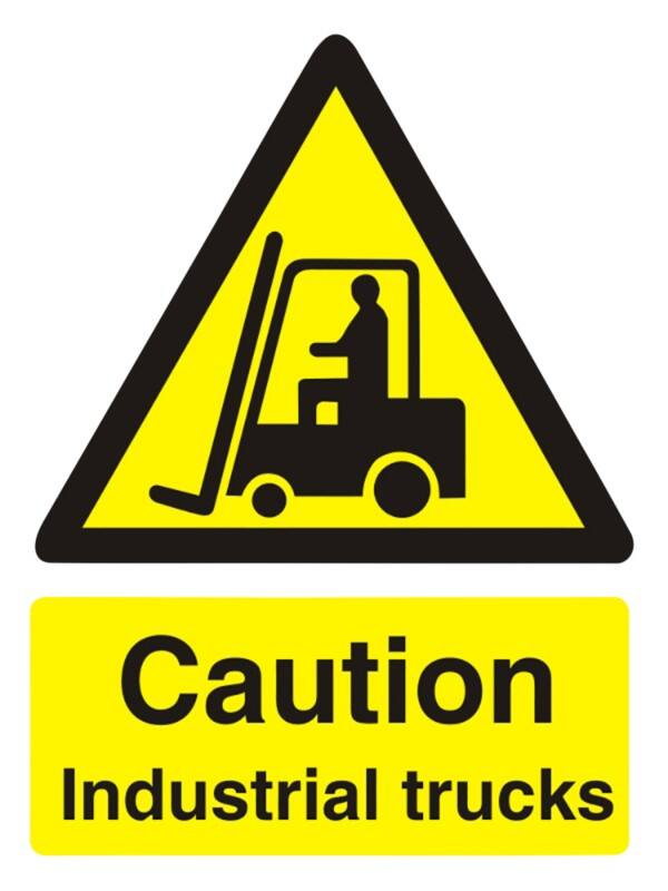 Warning Sign Industrial Trucks Wall Mounted PVC (Polyvinyl Chloride) 15 x 20 cm