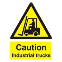 Warning Sign Caution Industrial Trucks PVC 15 x 20 cm