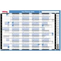 Viking 13 Months Annual Planner 2025, 2026 English 85.1 (W) x 61 (H) cm Blue