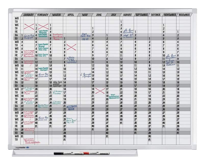 Legamaster Professional Planner White 120 x 90 cm