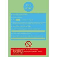 Sign Fire Action Wall Mounted PVC (Polyvinyl Chloride) 21 x 29.7 cm