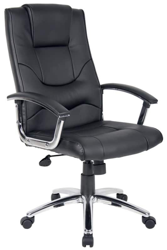 Viking Realspace Rotterdam Executive Chair Basic Tilt Bonded leather Fixed Armrest Height-Adjustable Seat Black 110 kg