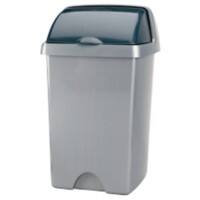 Addis Waste Bin Roll Top Metallic Silver 28 x 31 x 46 cm25 L