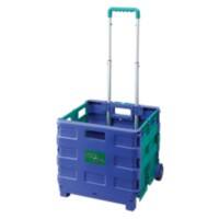 Foldable Platform Trolley Green, Blue 36 x 38.5 x 33 cm