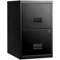 Pierre Henry Maxi Steel Filing Cabinet with 2 Lockable Drawers 400 x 400 x 660 mm Black