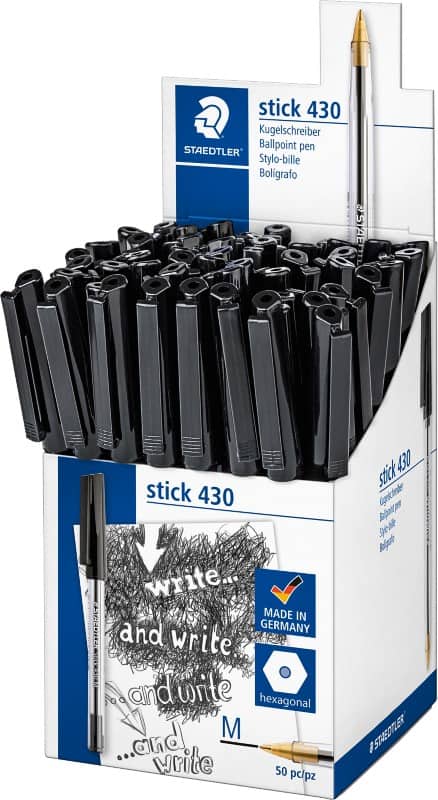 STAEDTLER 430M Ballpoint Pen Black 0.4 mm Medium Ballpoint Pack of 50