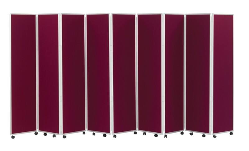 Concertina 9 Screen Room Divider 3287844 Nyloop Fabric 560 x 1800mm Wine