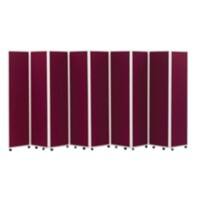 Concertina 9 Screen Room Divider 3287844 Nyloop Fabric 560 x 1800mm Wine