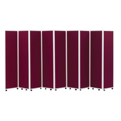 Concertina 9 Screen Room Divider 3287844 Nyloop Fabric 560 x 1800mm Wine