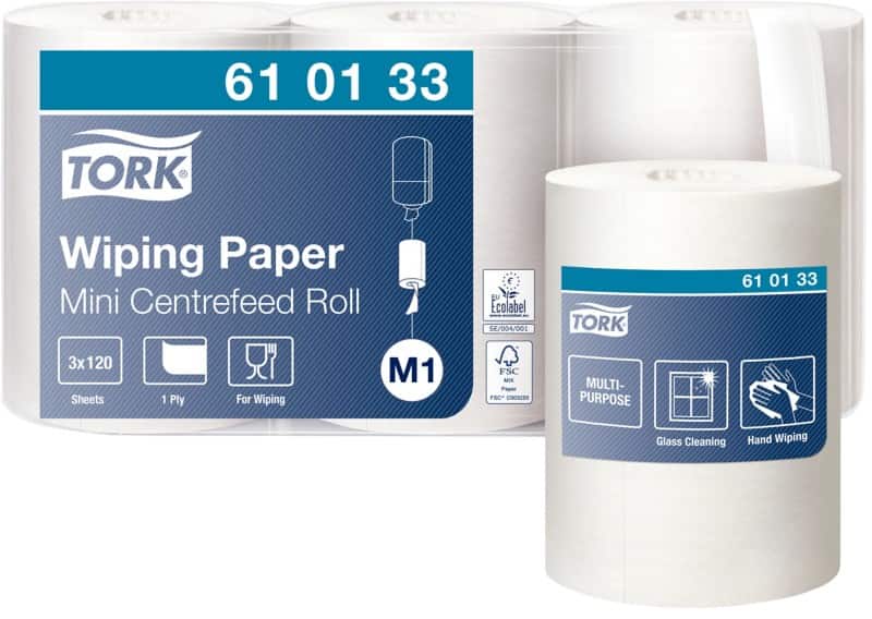 Tork Wiping Paper M1 Advanced 1 Ply Centrefeed White 3 Rolls of 771 Sheets