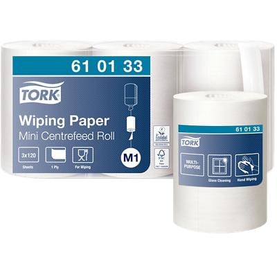 Tork Wiping Paper M1 Advanced 1 Ply Centrefeed White 3 Rolls of 771 Sheets