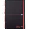 OXFORD Black n' Red A4 Wirebound Poly Cover Notebook Ruled Recycled 140 Pages