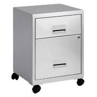 Pierre Henry Steel Filing Cabinet with 2 Lockable Drawers Maxi 400 x 400 x 530 mm Silver