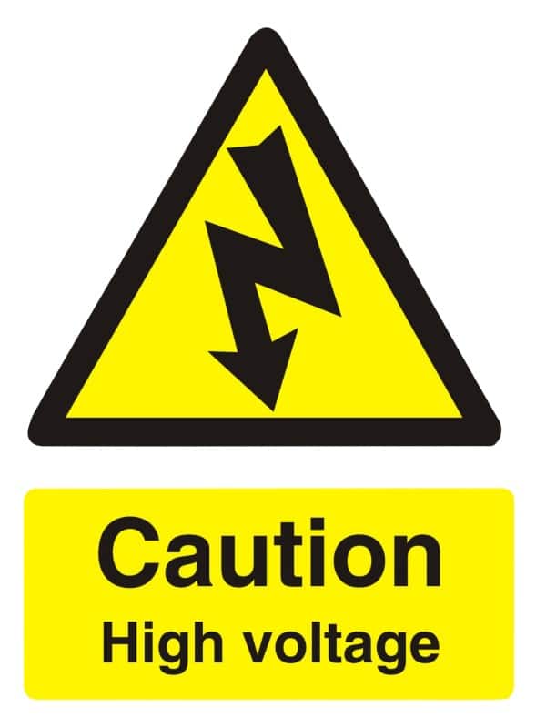 Warning Sign High Voltage Wall Mounted PVC (Polyvinyl Chloride) 15 x 20 cm
