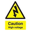 Warning Sign Caution High Voltage PVC 15 x 20 cm