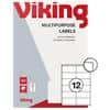 Viking Multifunction Labels Self Adhesive 96.5 x 42.3 mm White 100 Sheets of 12 Labels