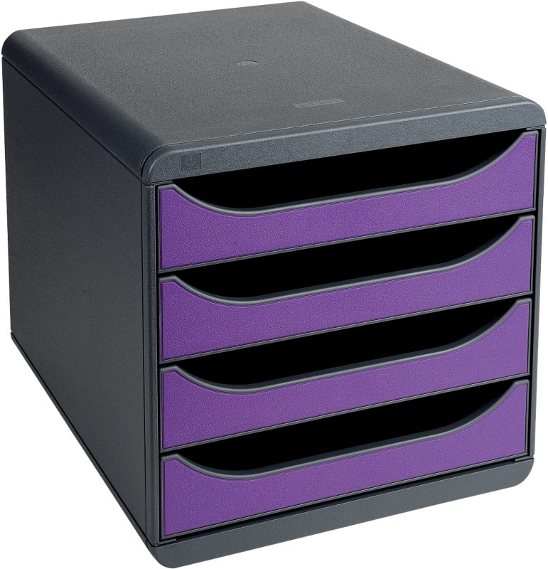 Exacompta Drawer Unit Big-Box Polystyrene Black, Purple 27.8 x 34.7 x 26.7 cm