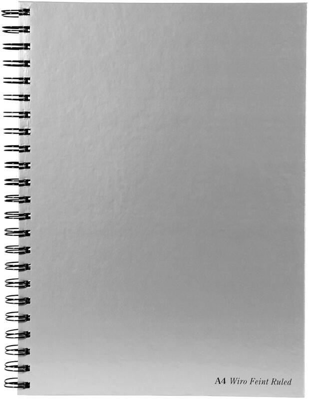Pukka Pad Notebook Silver A4 Ruled Spiral Bound Cardboard Hardback Silver Perforated 160 Pages 80 Sheets