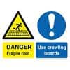 Warning Sign Fragile Roof PVC 40 x 30 cm